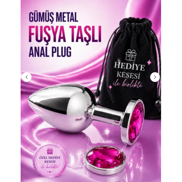 Mücevherli Çelik Anal Plug Küçük Boy