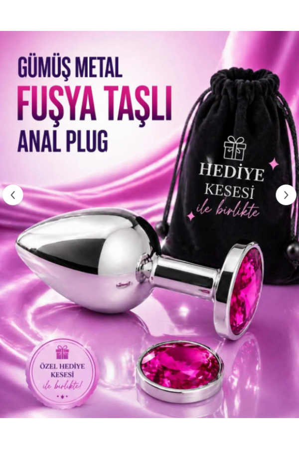 Mücevherli Çelik Anal Plug Küçük Boy