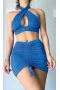 Arzushop Mavi Fantazi Gece Elbisesi