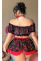 Arzu Shop Gül  Siyah Desenli Mini Fantezi