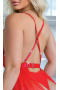 Arzu Shop Kırmızı Şık Dantel Işlemeli Seksi Askılı Slim Fit ÇORAPLI Jartiyer Takımı