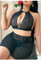 Arzu Sexshop Siyah Dantelli Etekli Fantezi Takım