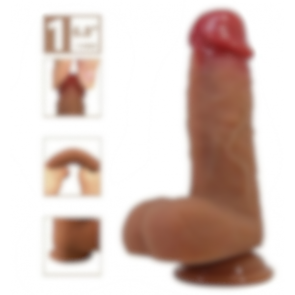 Realistik Vantuzlu Dildo Penis 17,3 cm