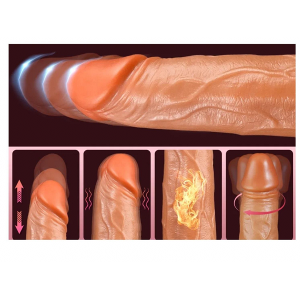 USB Şarjlı Uzaktan Kumandalı ET 23 cm İleri Geri Hareketli Titreşimli Isıtmalı Dildo