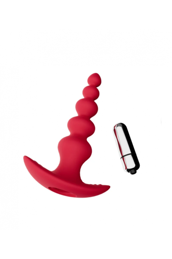 Titreşimli Yumuşak Silikon Boğumlu Unicex Masaj Aleti Anal Plug Tıkaç Vibratör