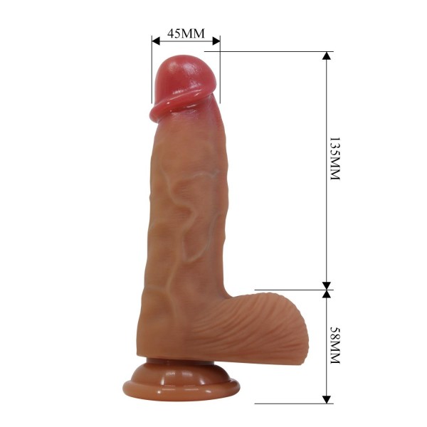 Arzushop Realistik Vantuzlu Dildo Penis 17,3 cm