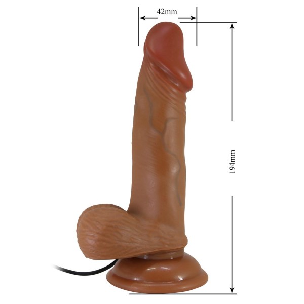 Arzushop Çift Katmanlı Gerçekçi Titreşimli Dildo Vibratör Penis  19,4 cm