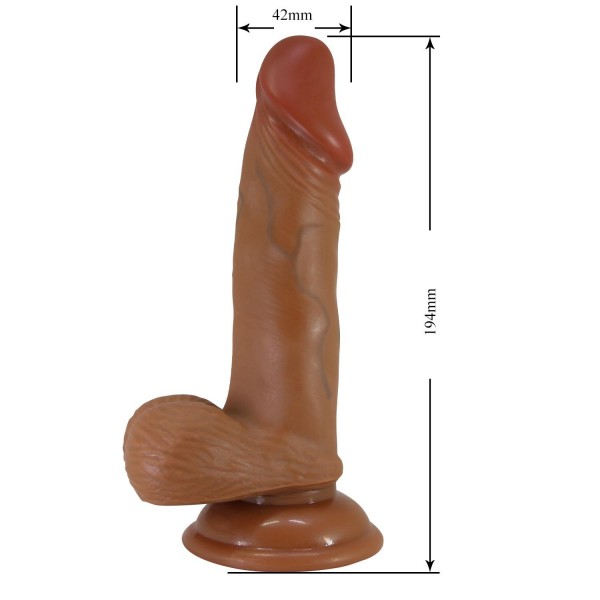 Arzushop  Et Dokulu Gerçekçi Çift Katmanlı Silikon Melez Penis 19,4 cm