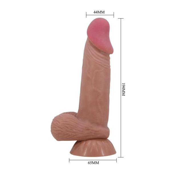 Arzushop Kıkırdak Yapılı Çift Katmanlı Gerçekçi Dildo Penis 19,4 cm