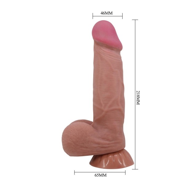 Arzushop  Kıkırdak Yapılı Çift Katmanlı Melez Gerçekçi Dildo Penis 21,8 cm