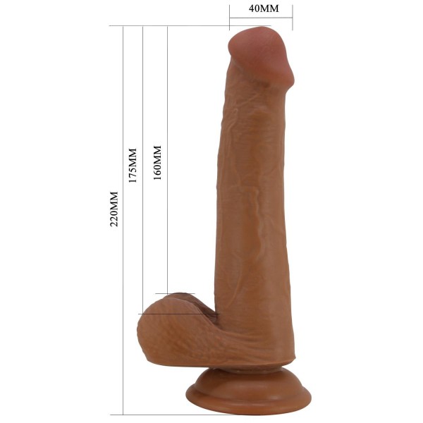Arzushop Yeni Nesil Çift Katmanlı Realistik Vantuzlu Dildo Penis 22 cm