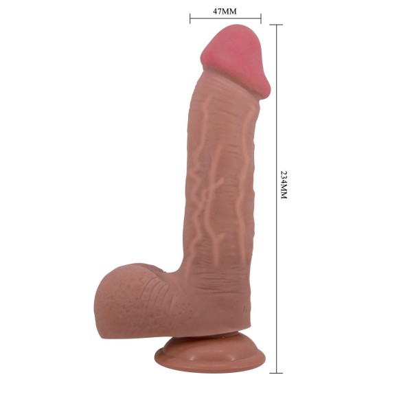 Arzushop Çift Katmanlı Gerçekçi Melez Dildo Penis 23,4 cm