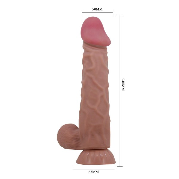 Arzuhop Kıkırdak Yapılı Çift Katmanlı Melez Gerçekçi Dildo Penis 24 cm