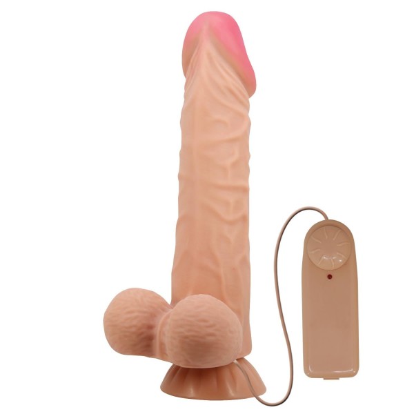 Gerçekçi görümlü 24 cm Kıkırdaklı Çift Katmanlı Gerçekçi Titreşimli Dildo Vibratör Penis