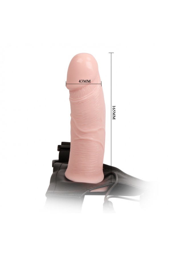 İçi Boş Titreşimli Et Teninde Damarlı Kullanılabilen 16,6 Cm Belden Bağlamalı Penis