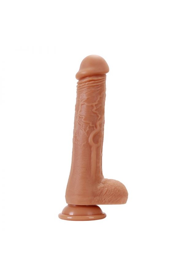  Oynar Başlı Ve Gidip Gelmeli Dildo 21 Cm Yumuşak Dokulu Titreşimli
