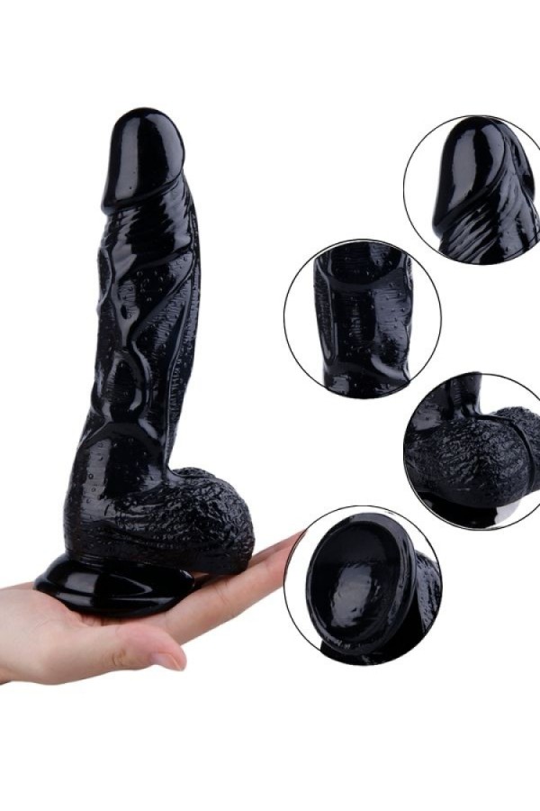 Noctis 22,5cm Siyah Dildo Damarlı