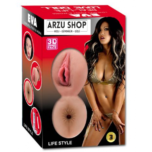 Eva Siyah Saçlı ve Titreşimli Realistik Şişme Bebek Kadın