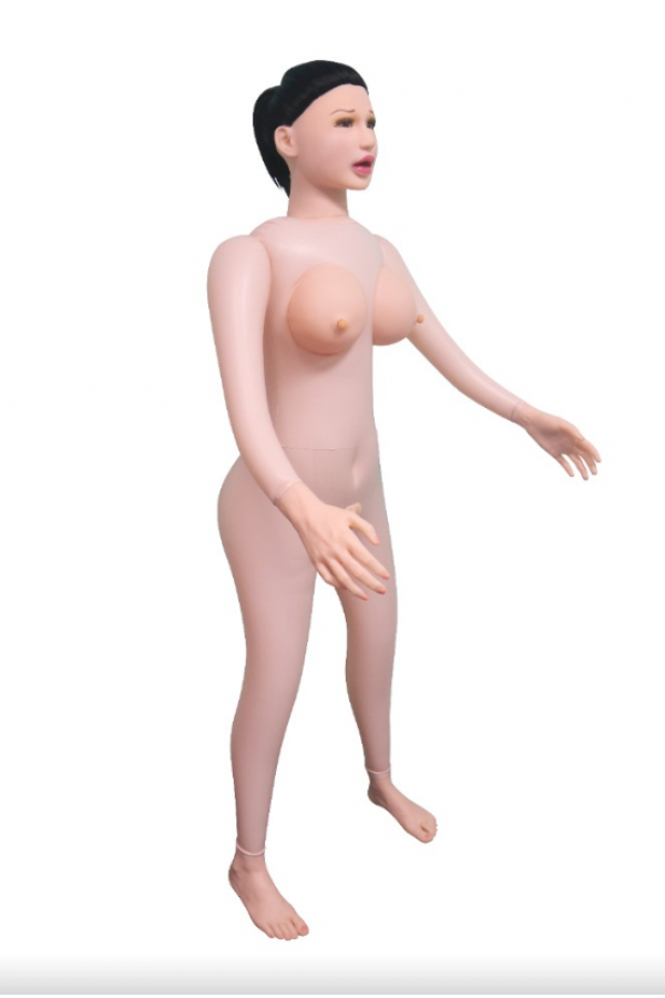 Siyah Saçlı  3 İşlevli Ses Özellikli ve Titreşimli Şişme Bebek