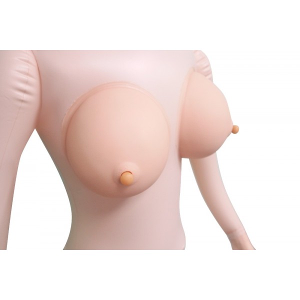 Sarı Saçlı 3 İşlevli Ses Özellikli ve Titreşimli Şişme Bebek