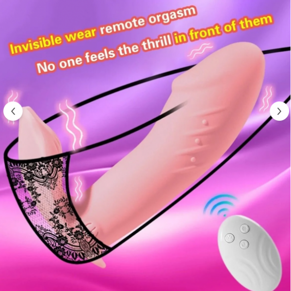 Pembe Vibratör Giyilebilir Yapay Penis Külot Kablosuz Uzaktan Kumandalı Klitoris  Mastürbatörü 