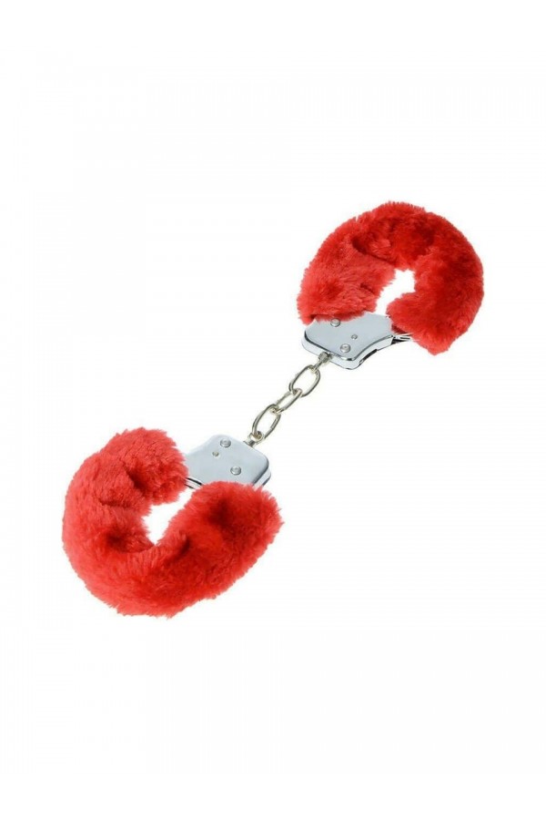  Fetiş Fantezi Kırmızı Peluşlu Metal Kelepçe