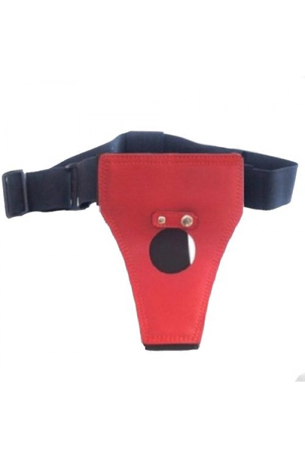 Kırmızı Deri Lastikli  Penis Kemeri Fetis Shop